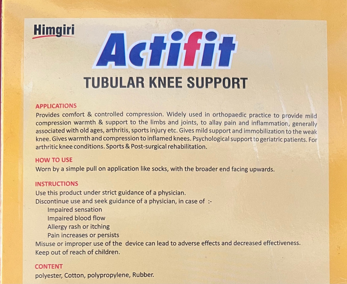Actifit Tabular Knee Support