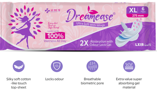 Dreamease Sanitary Pads – Ultra Soft with Wings